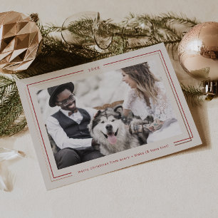 Carte De Vœux En Aluminium AVERY Rose Gold Foil Rouge Photo Noël pour les cou