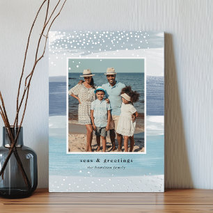 Carte De Vœux En Aluminium Bande côtière Noël photo verticale