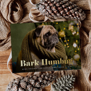 Carte De Vœux En Aluminium Bark Humbug Photo pour animaux