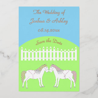 Carte De Vœux En Aluminium Beau Cheval Mariage Blanc Personnalisé