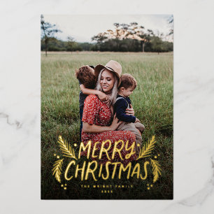 Carte De Vœux En Aluminium Berries de pin à main