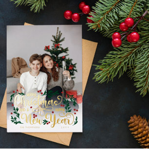 Carte De Vœux En Aluminium Berries Photo Joyeux Noël Bonne année
