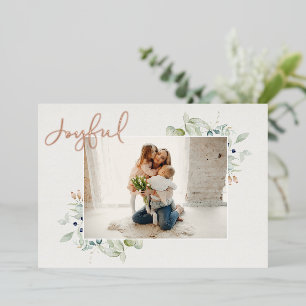Carte De Vœux En Aluminium Boho Aquarelle Verdure Joyeux