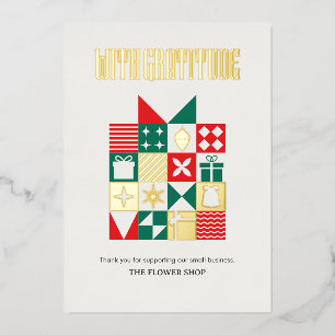 Carte De Vœux En Aluminium Boîte cadeau moderne en patchwork pour les Fêtes