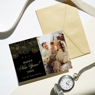 Carte De Vœux En Aluminium Bonne année ! Photo Fireworks moderne