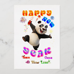 Carte De Vœux En Aluminium Bonne année, tournez la page