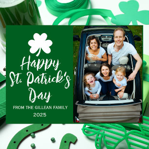 Carte De Vœux En Aluminium Bonne photo de la famille Shamrock Jour de la Sain