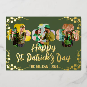 Carte De Vœux En Aluminium Bonne photo de la famille Shamrock Jour de la Sain