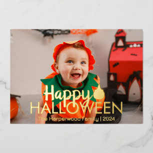 Carte De Vœux En Aluminium Boo citrouille jack-o-lanterne heureux Halloween P