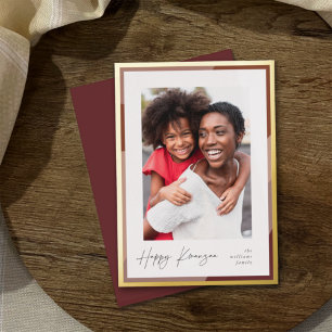 Carte De Vœux En Aluminium Bordure dorée   Photo verticale Kwanzaa