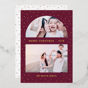 Carte De Vœux En Aluminium Boule de Neige Noël Deux Photo Raisin