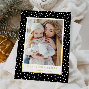 Carte De Vœux En Aluminium Boules de neige noires et blanches 2 Photo