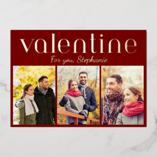 Carte De Vœux En Aluminium Bourgogne Romantique 3 Photos Collage Saint-Valent