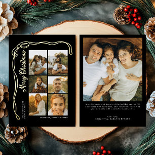 Carte De Vœux En Aluminium Bow Joyeux Noël Famille 7 Photos