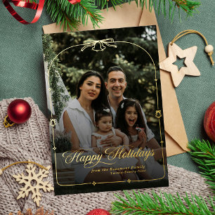 Carte De Vœux En Aluminium Bow moderne Joyeuses fêtes de Noël Photo