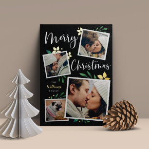 Carte De Vœux En Aluminium Bright Boughs   Collage photo multiple Noël