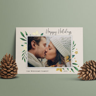 Carte De Vœux En Aluminium Bright Boughs   Happy Holidays Photo