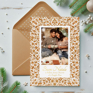 Carte De Vœux En Aluminium Buon Natale Photo Florale