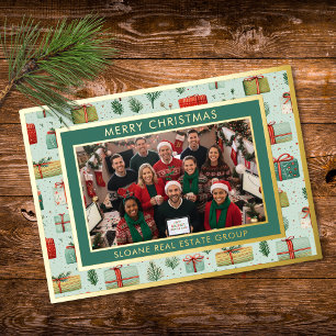 Carte De Vœux En Aluminium Cadeaux Fantaisistes Rouge Vert Joyeux Noël Photo