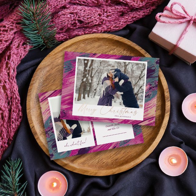 Carte De Vœux En Aluminium Cadre Abstrait Joyeux Noël 2 Photo (Créateur téléchargé)