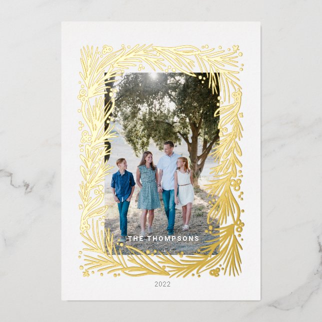 Carte De Vœux En Aluminium Cadre de Noël (Recto)