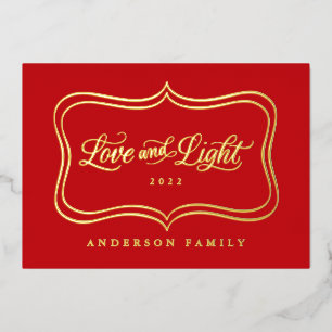 Carte De Vœux En Aluminium Cadre en aluminium Love and Light Classic Gold