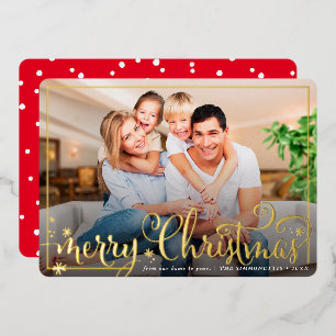 Carte De Vœux En Aluminium CADRE PHOTO DE FÊTE calligraphie Joyeux Noël