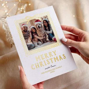 Carte De Vœux En Aluminium Cadre photo de Noël Doodle