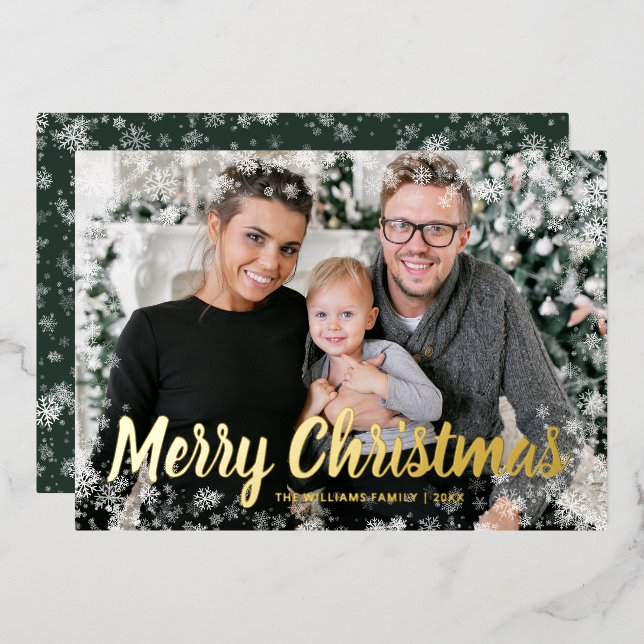 Carte De Vœux En Aluminium Cadre photo or (Recto/Verso)