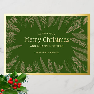 Carte De Vœux En Aluminium Cadre verdoyant hiver Joyeux Noël Entreprise