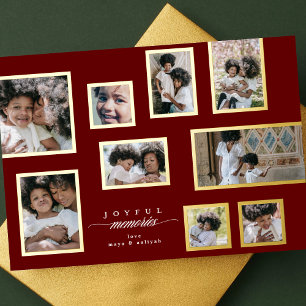 Carte De Vœux En Aluminium Cadres Photo Marron Collage Moments Joyeux Moderne