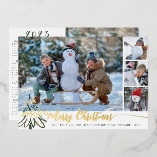 Carte De Vœux En Aluminium Calendrier de Collage Photo Joyeux Noël Or 2023