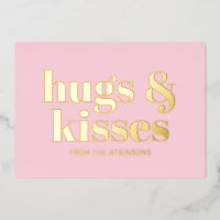 Câlins & bisous typographie moderne grasse rose bl