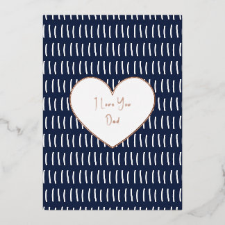Carte De Vœux En Aluminium Carte de la Fête des Pères avec texte en feuille p