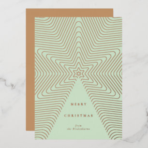 Carte De Vœux En Aluminium Carte de Noël abstraite en feuille métallique repr