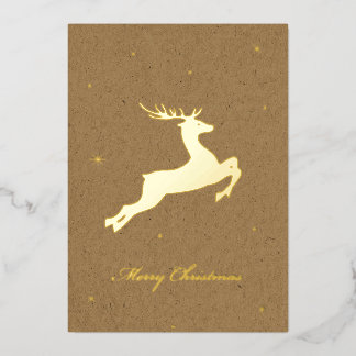 Carte De Vœux En Aluminium Carte de Noël Cerf en Feuille d'Aluminium