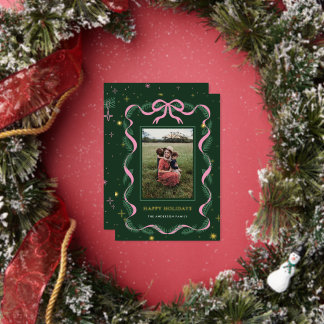 Carte De Vœux En Aluminium Carte de Noël en feuille d'aluminium rose scintill