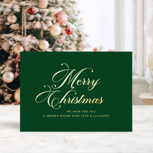 Carte De Vœux En Aluminium Carte de Noël en papier métallisé Or Emeraude