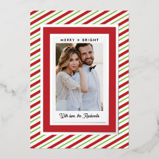 Carte De Vœux En Aluminium Carte de Noël personnalisée avec texte en feuille