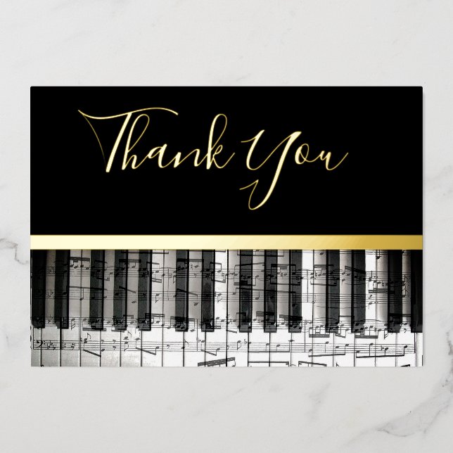 Carte De Vœux En Aluminium carte de remerciements de la musique en papier (Recto)