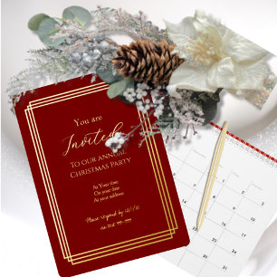 Carte De Vœux En Aluminium Carte d'invitation en feuille d'or sur fond bordea
