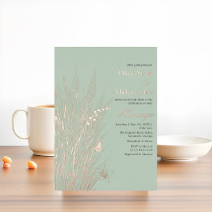 Carte De Vœux En Aluminium Carton d'invitation de mariage à la fleur sauvage