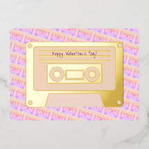 Cassette Rose Y2K 90's Joyeuse Saint-Valentin Or