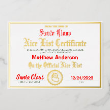 Certificat Nice Liste| Enfants Noël présent
