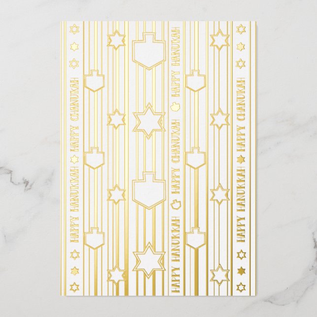 Carte De Vœux En Aluminium Chag Sameach Happy Chanukah (Recto)