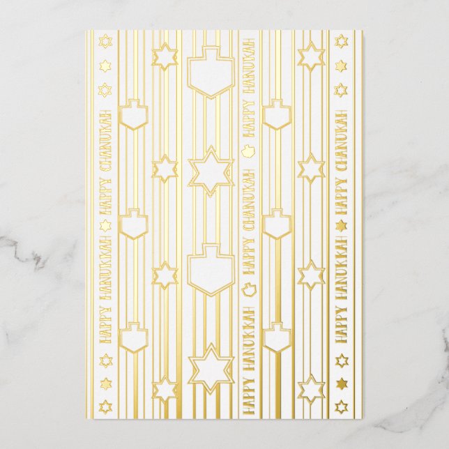 Carte De Vœux En Aluminium Chag Sameach Joyeux Hanoucca (Recto)