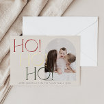 Carte De Vœux En Aluminium CHARLIE Red Green Foil Ho Ho Ho Photo Noël<br><div class="desc">CHARLIE Red Green Foil Ho Ho Ho Photo Foil de Noël Carte de vacances. Personnalisez l'avant de la carte avec une photo,  votre nom de famille et l'année. Personnalisez le dos avec un accueil de vacances ou des nouvelles de famille en option,  et votre nom de famille.</div>