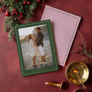 Carte De Vœux En Aluminium Cherish Joyful Memories Wavy Modern Minimal Photo