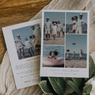 Carte De Vœux En Aluminium Chic Foil Joyeux Joyeux Jours Année En Revue 5 Pho