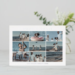 Carte De Vœux En Aluminium Chic Foil What a Year 10 Photo Collage Noël